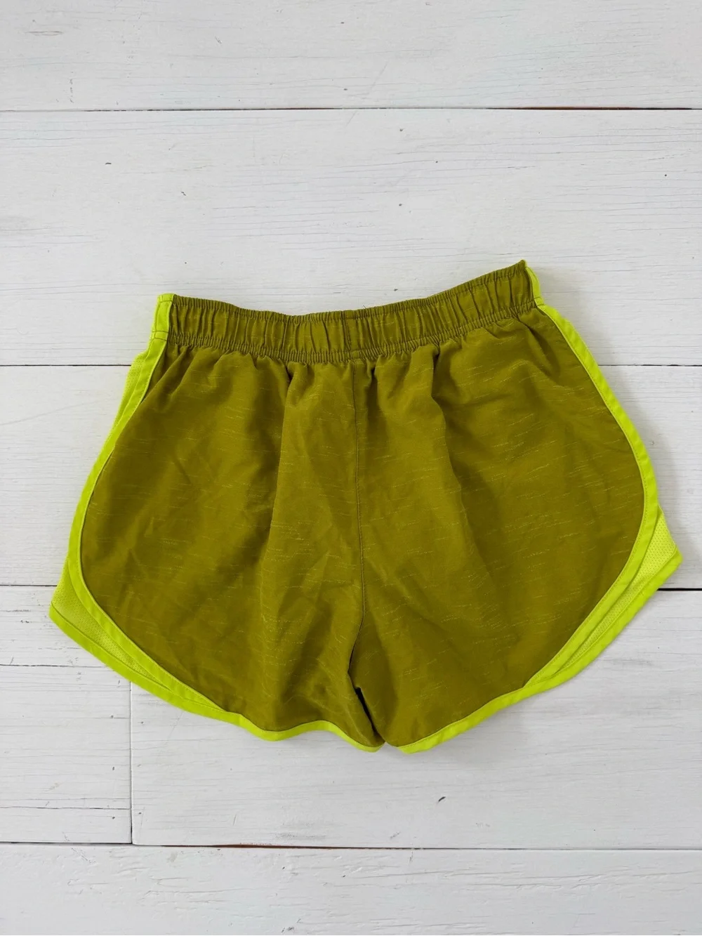 Nike Women’s Lime Chartreuse Green Dri-Fit Athletic Running Shorts S